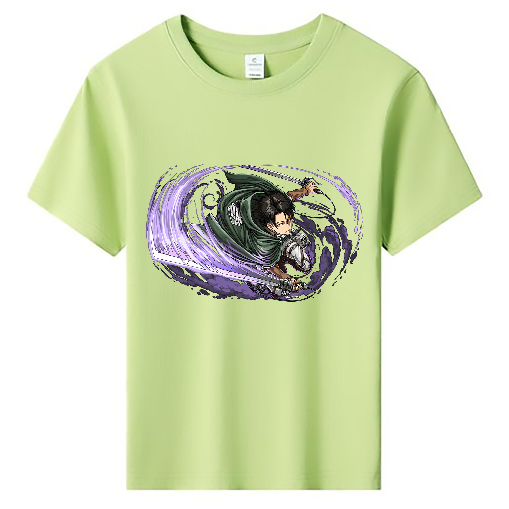 （画像用） 進撃の巨人 リヴァイ·アッカーマン Attack on Titan Levi Ackerman 綿100％キッズTシャツ（フロントプリント）